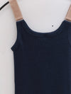 BASERANGE 25 Spring/Summer France Organic Cotton Contrast Color Vest Suspender Top BAS-TOSU-RC-SP25-AMPERA BLUE